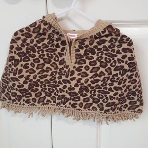 Leopard print poncho